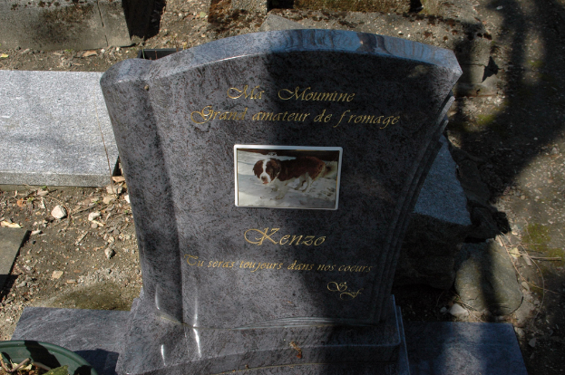 Ein Friedhof mit Text darauf.