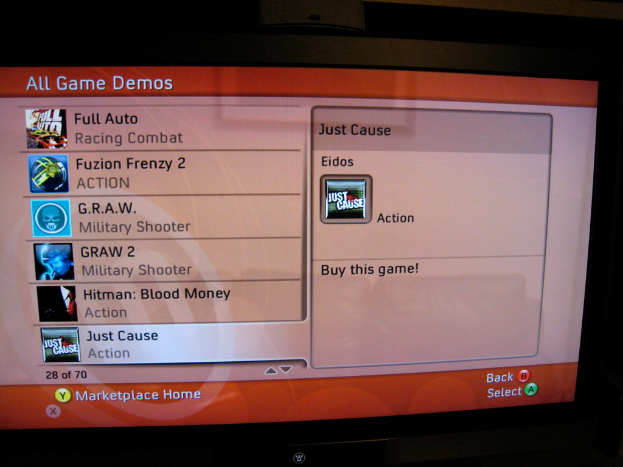Ein Bildschirm mit verschiedenen Apps und der Aufschrift "Alle Spiel-Demos"