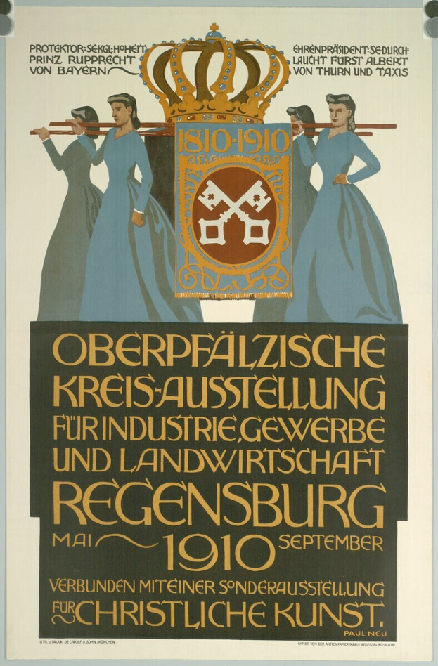 Ein Plakat für die deutsche Revolution im Jahr 1910, das eine Gruppe von Menschen und eine Krone zeigt und Text enthält, der Informationen zum Ereignis liefert.