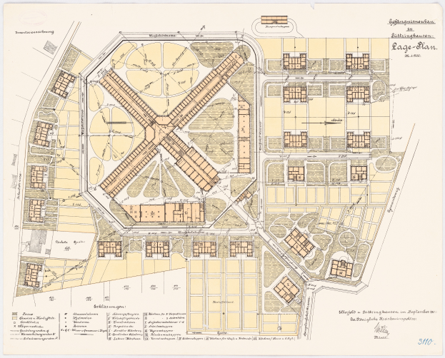 Eine Karte von Köln, Deutschland, mit einem Gebäudeplan und begleitendem Text.