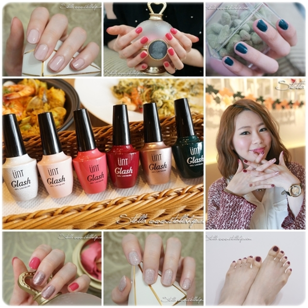 Eine Collage mit verschiedenen Nagellackflaschen und Personen, die Nagellack auf ihre Hände und Beine auftragen.