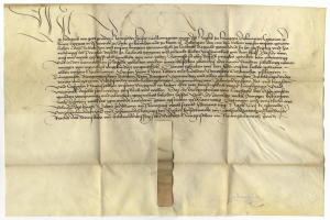 Ein vergilbtes, altes Stück Papier mit schwarzer Handschrift, ein Schreiben des deutschen Staates, das die Freigabe einer Petition für den Tod eines Mannes erbittet.