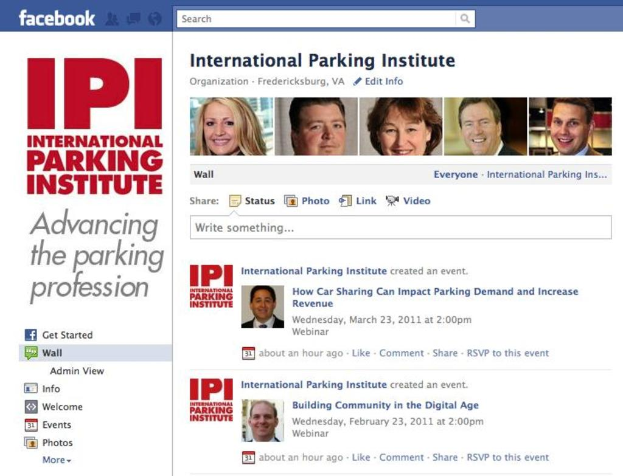 Screenshot einer Facebook-Seite mit sechs Profilfotos von Männern und Frauen oben und Textinhalt links.