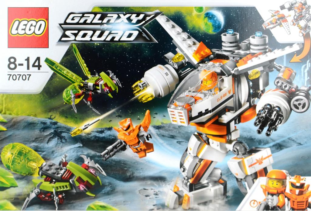 Ein Plakat mit einem von animierten Personen bedienten Roboter, künstlichen Vögeln, Planeten, Boden, Sternen, einem Wasserzeichen und Text.